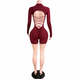 Preety After Hours Lace Up Romper