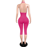 In Your Town Halter Capri Jumpsuit
