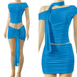 Drape skirt set