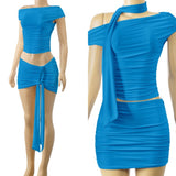 Drape skirt set