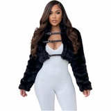 Rich Girl Energy Faux Fur Cropped Jacket