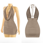 Aura drape mini dress