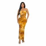 Beaded Tropical Goddess Maxi Dress