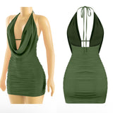 Aura drape mini dress