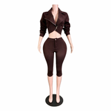 Suede Authority Capri Set