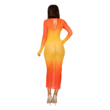 Sunset Glow Sheer Dress