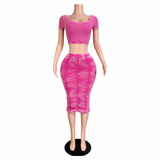 Preety Ruched Skirt Set