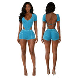 Mineral Glow Cutout Shorts Set