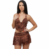 Wild Temptation Leopard Skirt Set