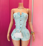 Ash denim tube romper