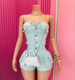 Ash denim tube romper