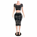 Preety Ruched Skirt Set