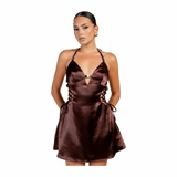 Sexy Satin Beaded Dress