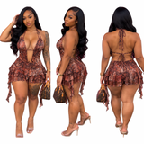 Wild Temptation Ruffle Mini Dress