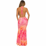 Pink Mirage Cutout Maxi Dress