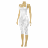 Polka Doll Capri Jumpsuit W/Headband