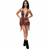 Wild Temptation Ruffle Mini Dress