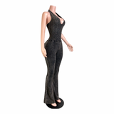 Baddie Sparkle Halter Jumpsuit