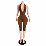 Back Talk Lace Up Capri Jumpsuit