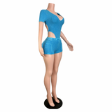 Mineral Glow Cutout Shorts Set