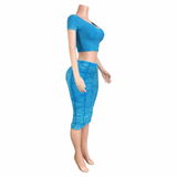 Preety Ruched Skirt Set