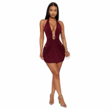Jewel Attraction Halter Mini Dress