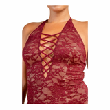 Sexy In Lace Halter Dress