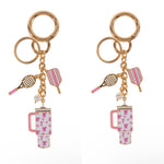 Sports tumbler tennis bag charm keychain