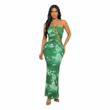 Beaded Tropical Goddess Maxi Dress
