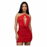Glitter Criss Cross Halter Dress