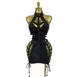 Electric Siren Lace Up Mini Dress