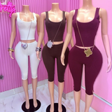 Curve Appeal Ribbed Capri Set