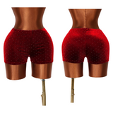 Glitz velvet bling shorts