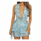 Preety Azure Halter Dress