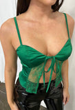 Top tier satin lace top