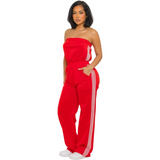 Stripe Tube Jumpsuit