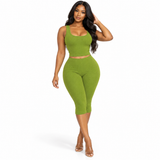 Curve Appeal Ribbed Capri Set
