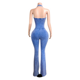 Baddie Sparkle Halter Jumpsuit