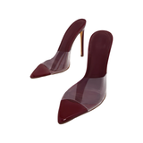 Wine & Dine Clear Mule Heels
