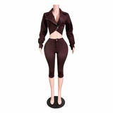 Suede Authority Capri Set
