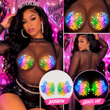 Birthday Glow Rainbow LED Light Up Rhinestone Pasties