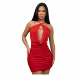 Glitter Criss Cross Halter Dress