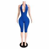 Back Talk Lace Up Capri Jumpsuit