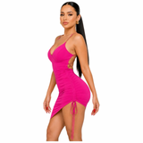 Linked Up Ruched Mini Dress