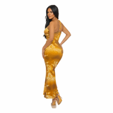 Beaded Tropical Goddess Maxi Dress