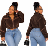 Preety Plush Luxe Cropped Jacket