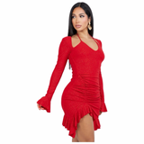 Main Character Glitter Ruffle Mini Dress