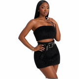 Plush Affair Faux Fur Skirt Set