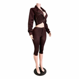 Suede Authority Capri Set