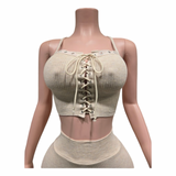 Lace Me Up Ribbed Set